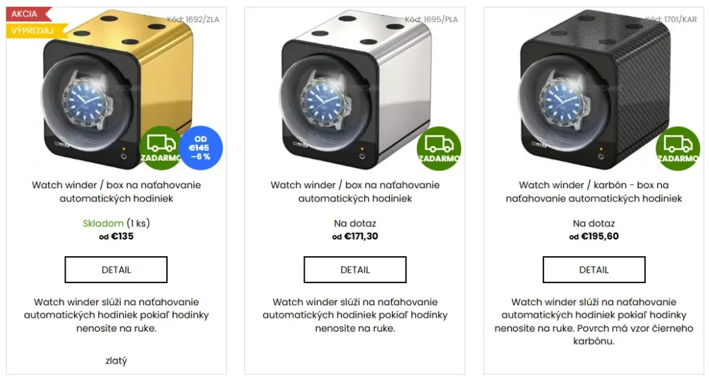 Naťahovače mechanických hodiniek - Watch Winder